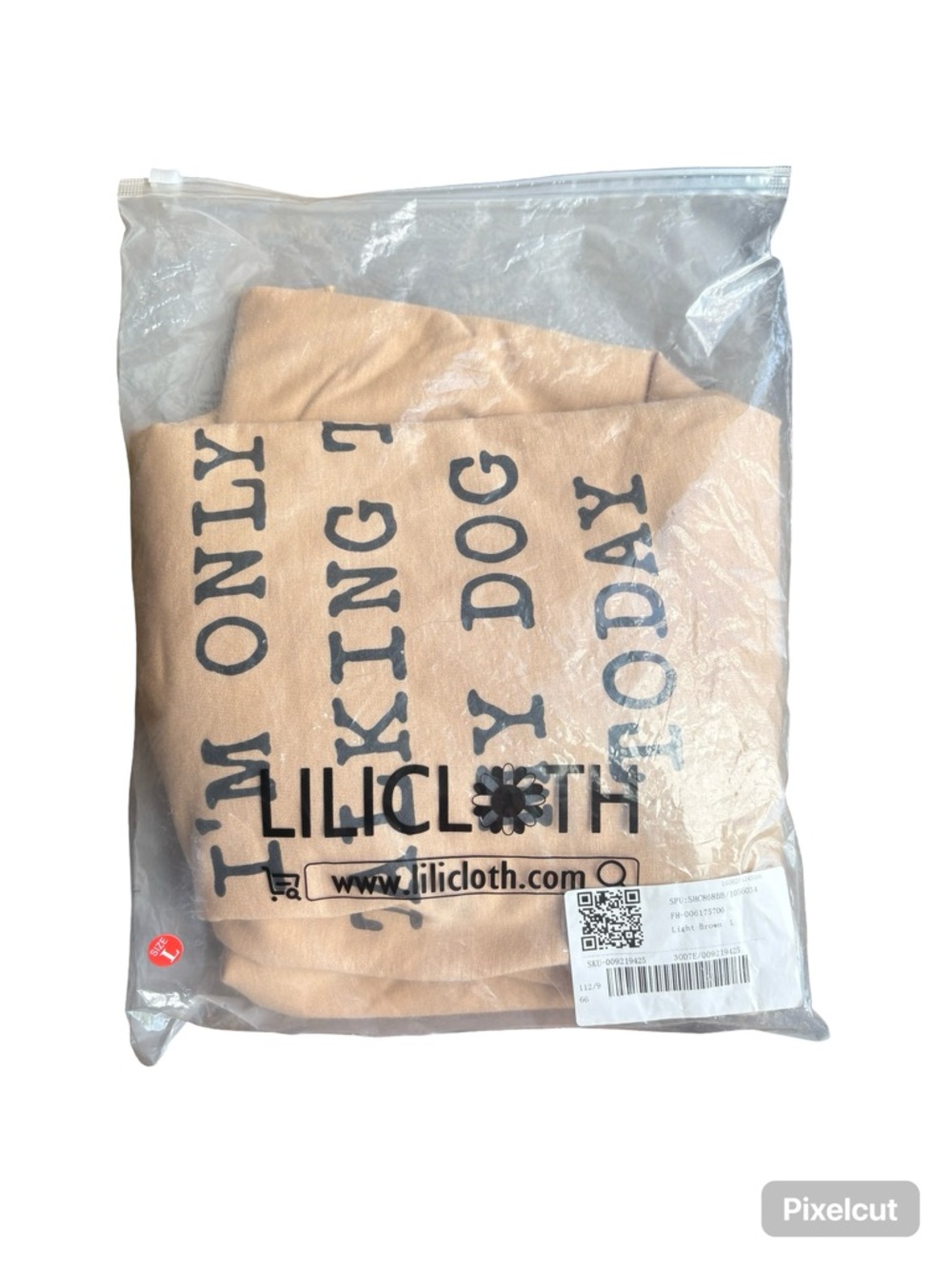 Lilcloth Beige Graphic Sweatshirt - Black Text